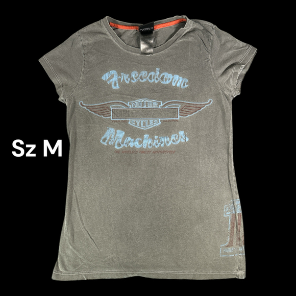 VTG Harley-Davidson Palm Beach, Fl Gray Women’s Sz M Great Fade! - Picture 1 of 6